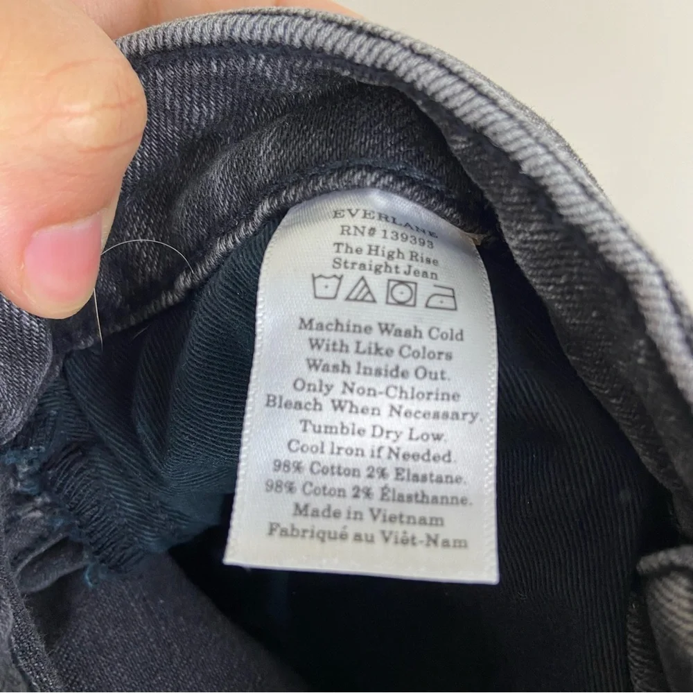 Everlane The High Rise Straight Jeans Grey Black‎ Size 29 Regular Casual Denim - Picture 8 of 9